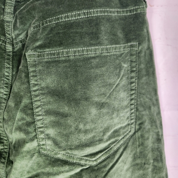 J. Crew Full Length Slim Wide Leg Pants BV661 in Stretch Velvet Green Size 29 - Picture 8 of 14